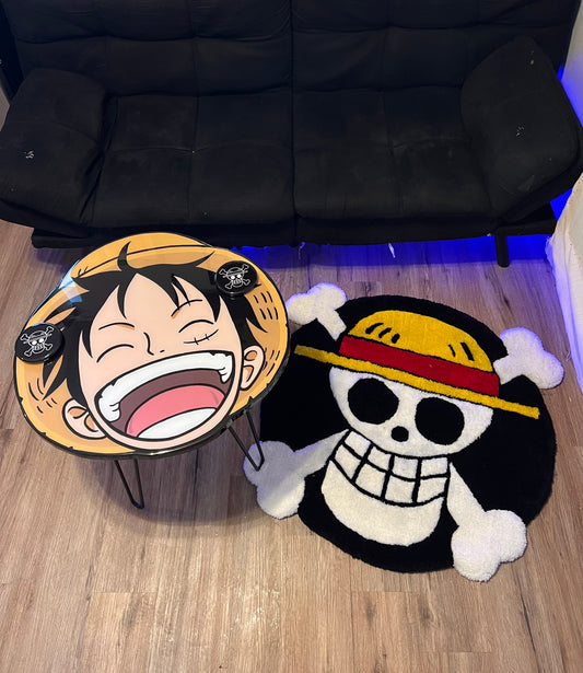 One Piece Coffee Table, Rug & Coasters