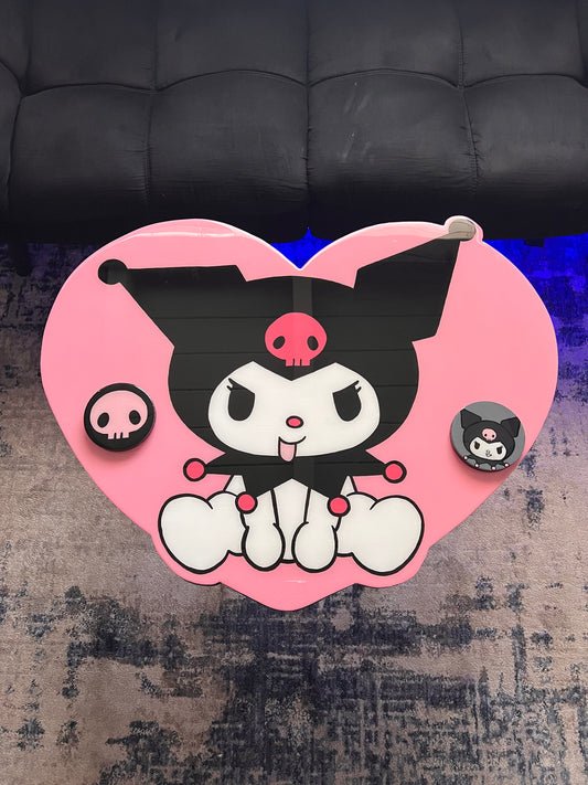 Kuromi Heart Coffee Table + 2 Coasters