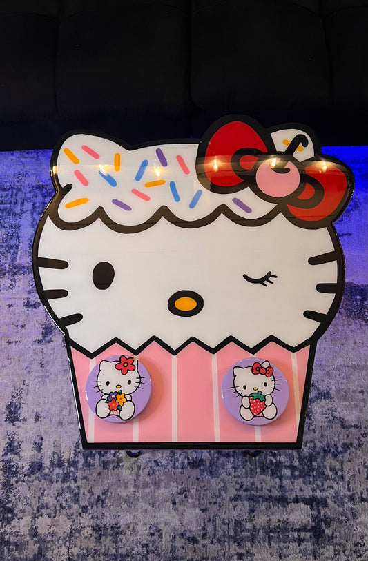 Hello Kitty Cupcake Coffee Table + 2 Coasters